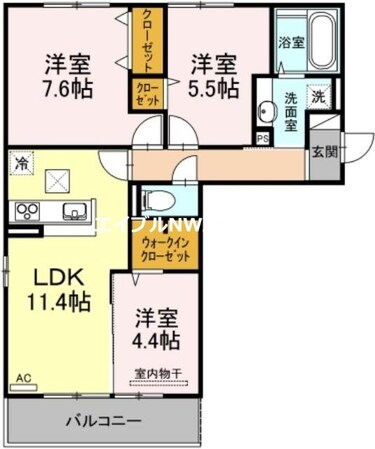 ゼンティール川崎地の物件間取画像